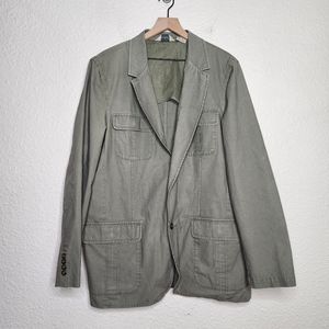 L.L. Bean Sage Green Safari Field Utility Blazer Jacket 262575 Mens Size 46 Tall